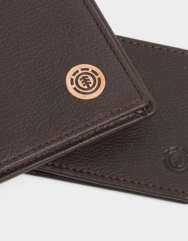 ELEMENT ICON LEATHER BI-FOLD WALLET - CHOCOLATE